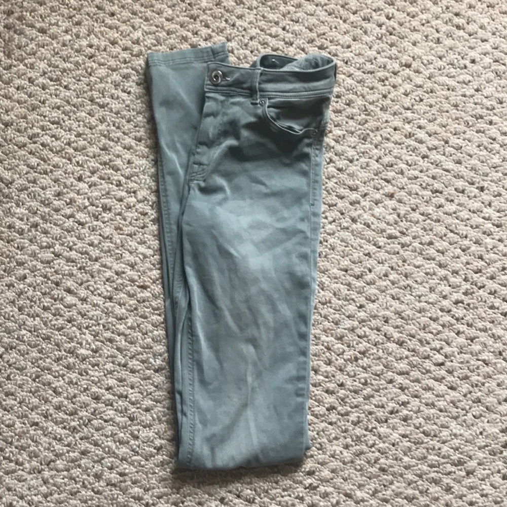 Green feather soft jeggings